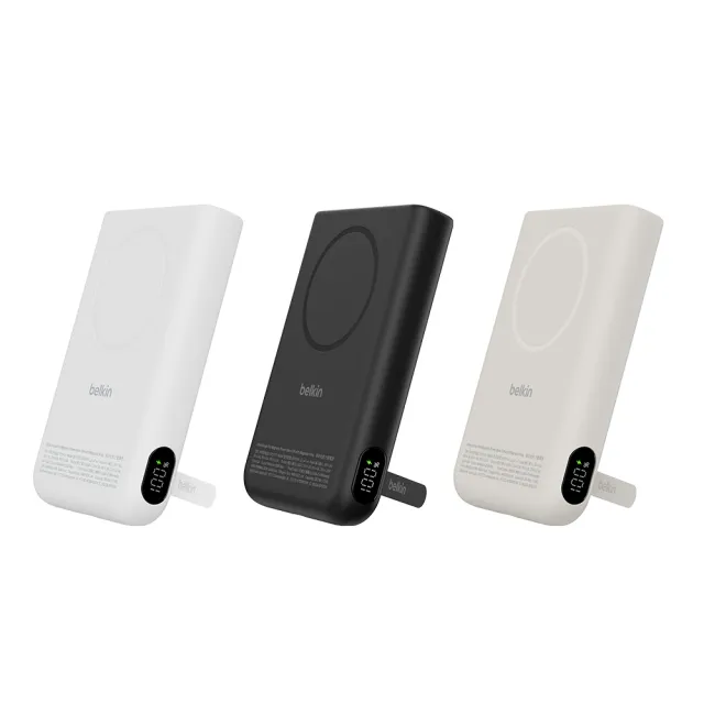 【BELKIN】UltraCharge Pro Qi2 25W 磁吸無線行動電源_10000mAH_38.7Wh_配磁吸環及支架(BPD014)