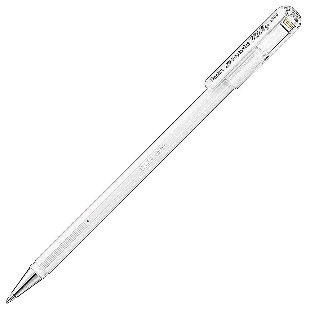 【Pentel 飛龍】K108-PW  牛奶筆 0.8 白(3入1包)