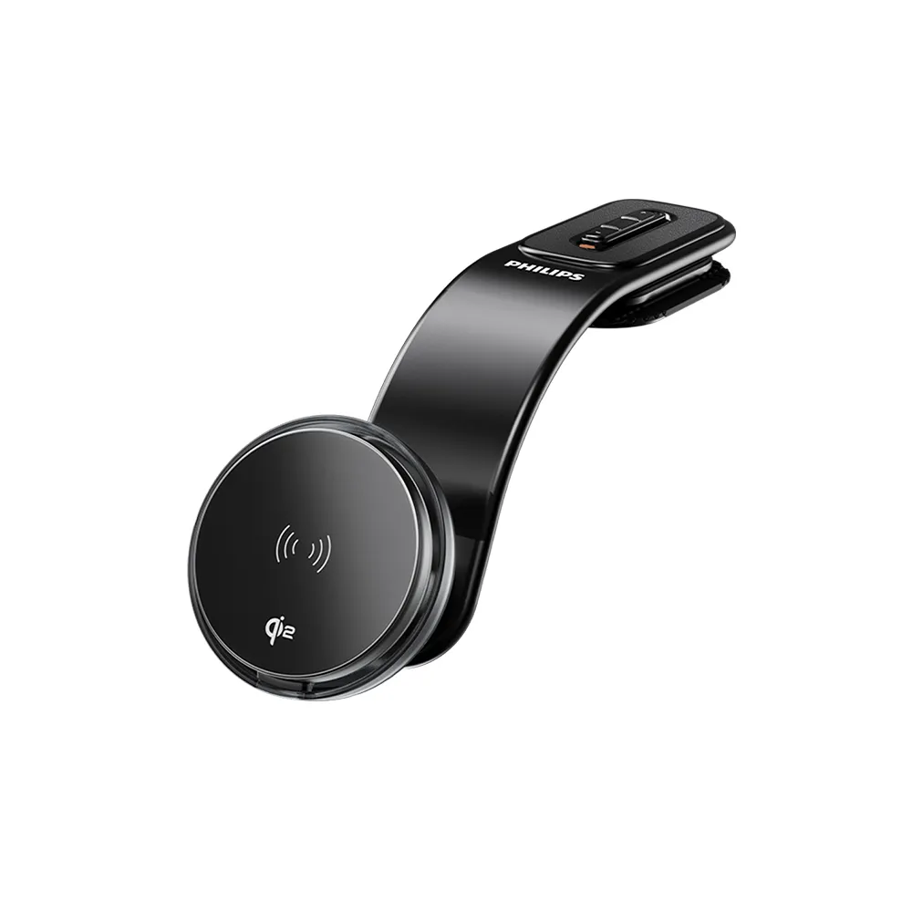 【Philips 飛利浦】DLK2302QB 15W Qi2車用磁吸無線快充支架(彎折支架/MagSafe/彩色氛圍燈/FOD異物偵測)