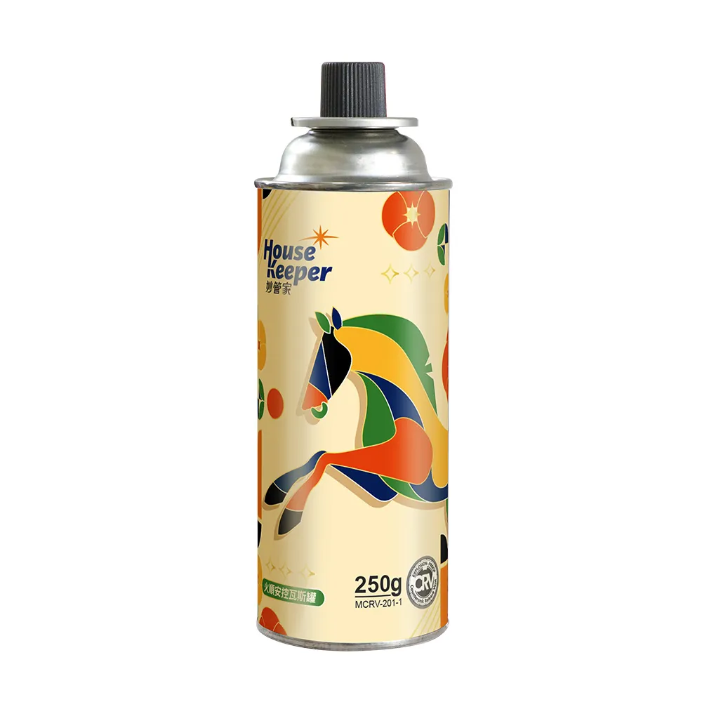 【妙管家】火順安控通用瓦斯罐250g 好運奔馳版 12入組 (大容量防爆CRV卡式罐 戶外露營野炊瓦斯瓶)