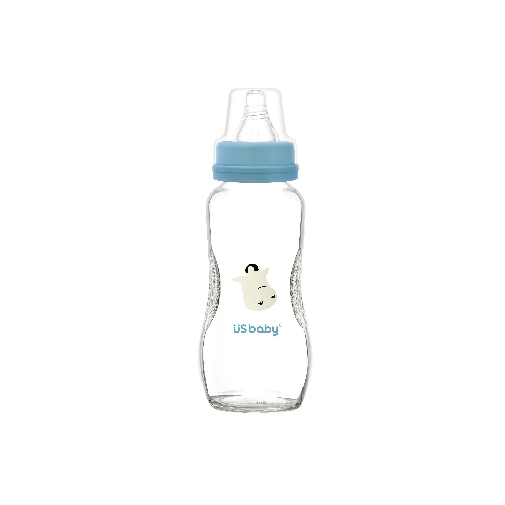 【US BABY 優生】真母感愛地球玻璃奶瓶(一般口徑240ml)