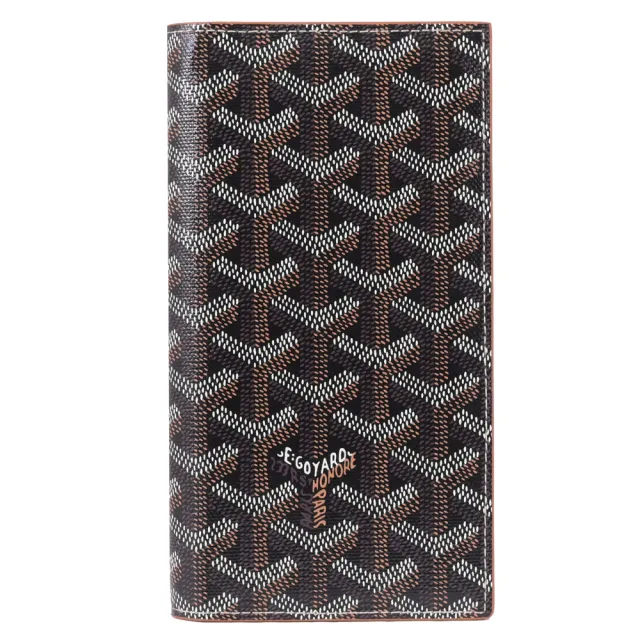 【GOYARD 高雅德】Saint-Lambert Goyardine 品牌標誌印花對折多卡長夾(棕咖)