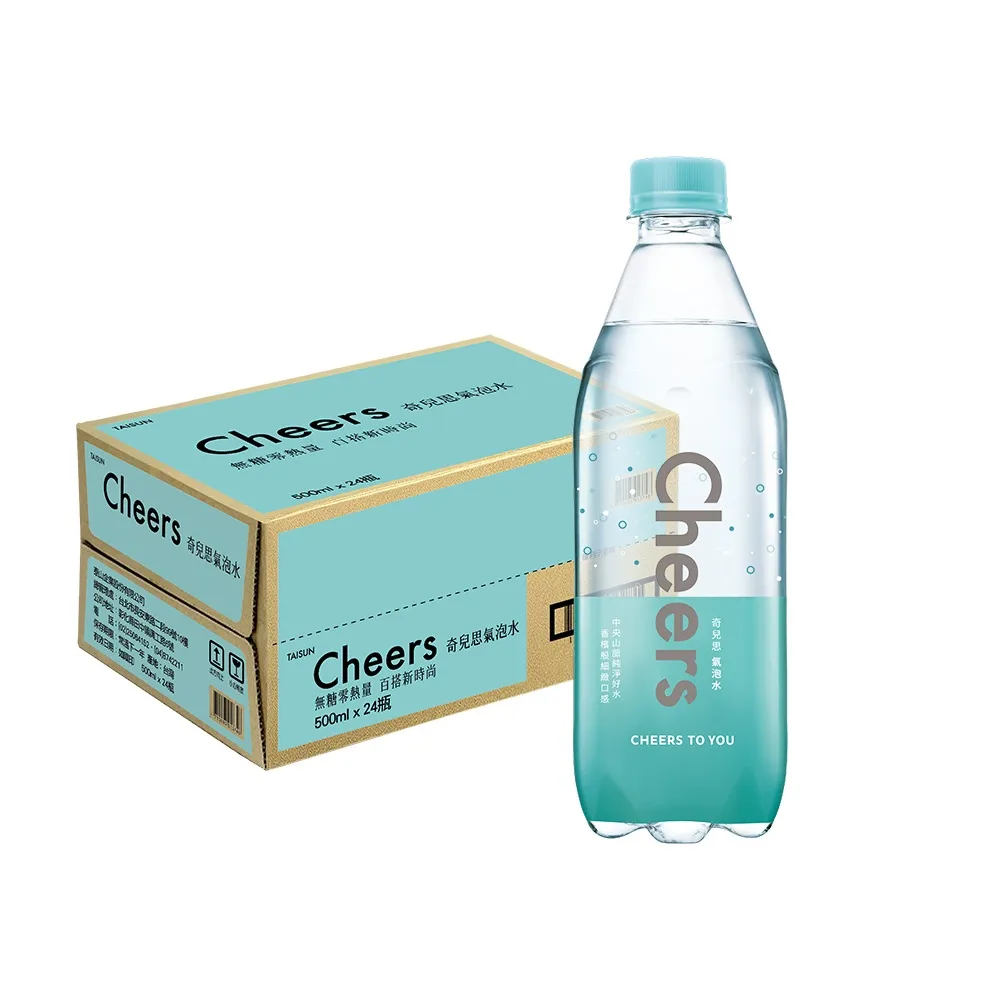 【泰山】Cheers原味氣泡水500mlx24入/箱(官方直營)