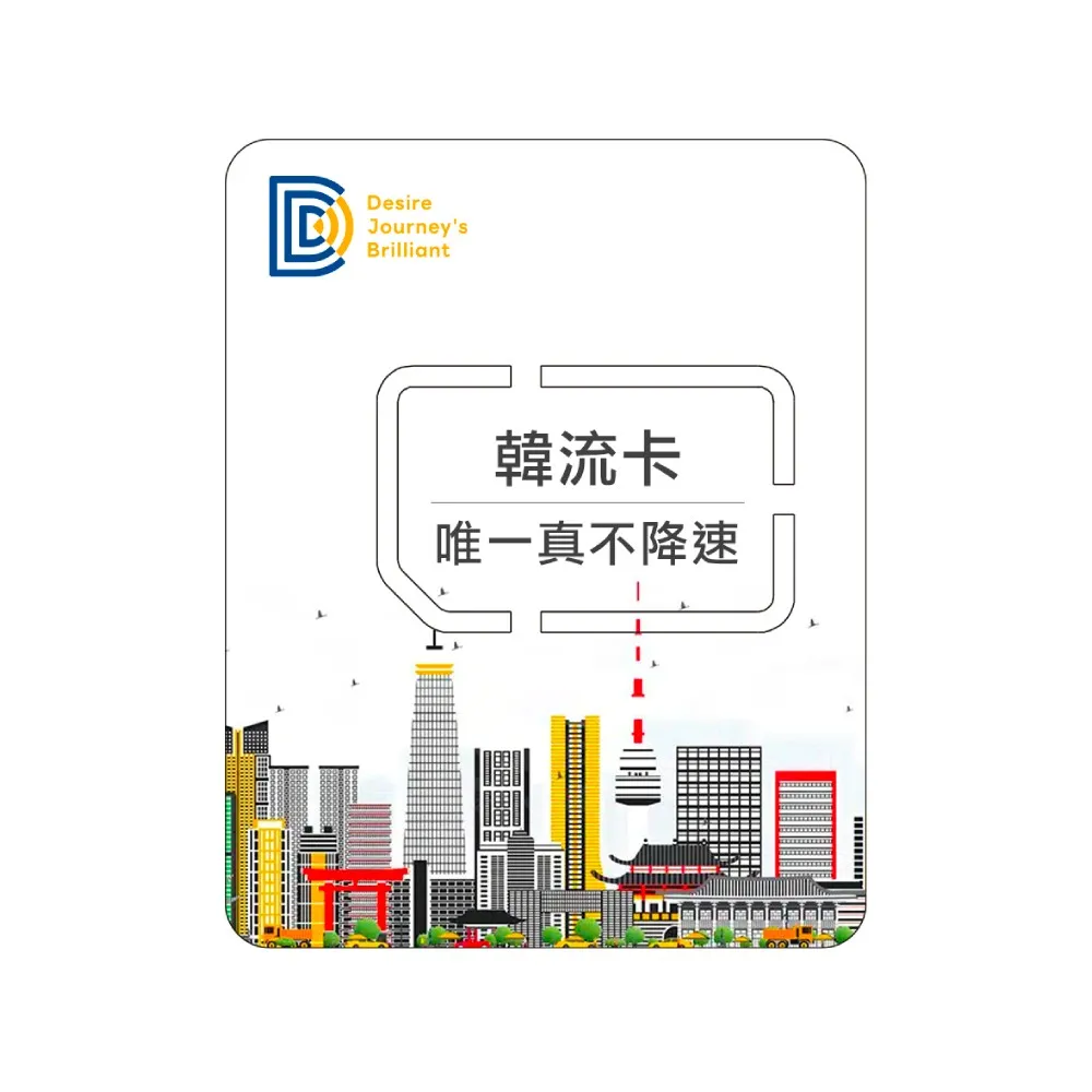 【DJB SIM】韓流卡-韓國網卡 5天吃到飽不降速(韓國三大電信商KT/SKT/LG U+)