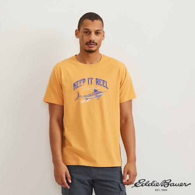 【Eddie Bauer】男性短袖棉質印花TEE-黃色 11602224