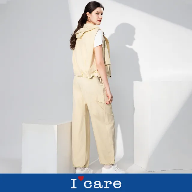 【I’Care 依卡】現貨-米黃冒險家工裝三件套（F）｜工裝套裝 三件套 休閒穿搭