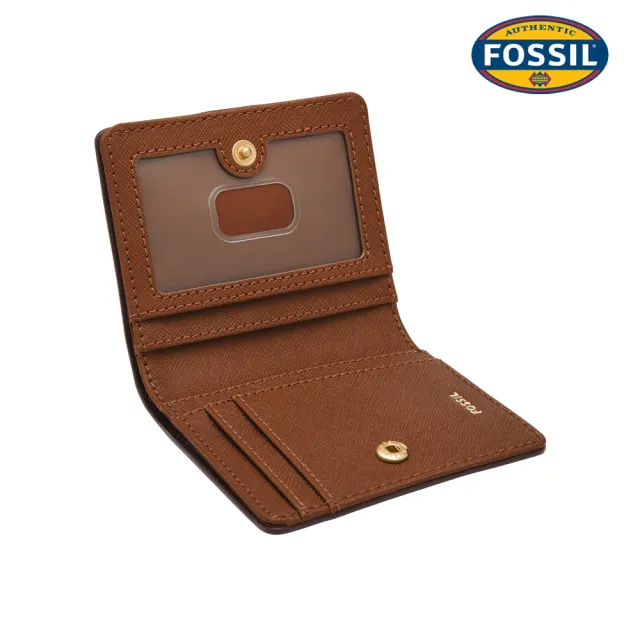 【FOSSIL】Emery 真皮金釦短夾 (多色可選)