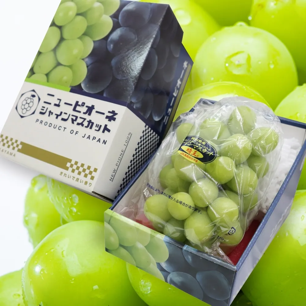 【WANG 蔬果】日本岡山縣晴王無籽麝香葡萄1房x1盒(670-750g/串_禮盒/特大串)無籽葡萄.水果禮盒.三節送禮