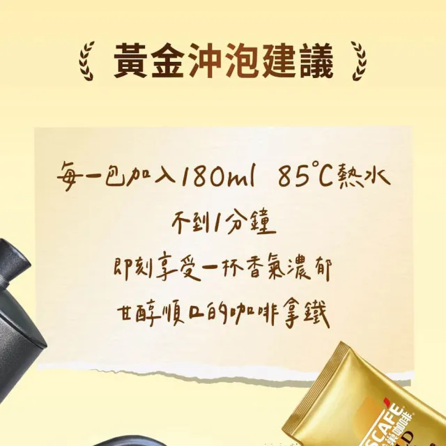 【NESCAFE 雀巢咖啡】買一送一 金牌咖啡三合一拿鐵48入共2盒