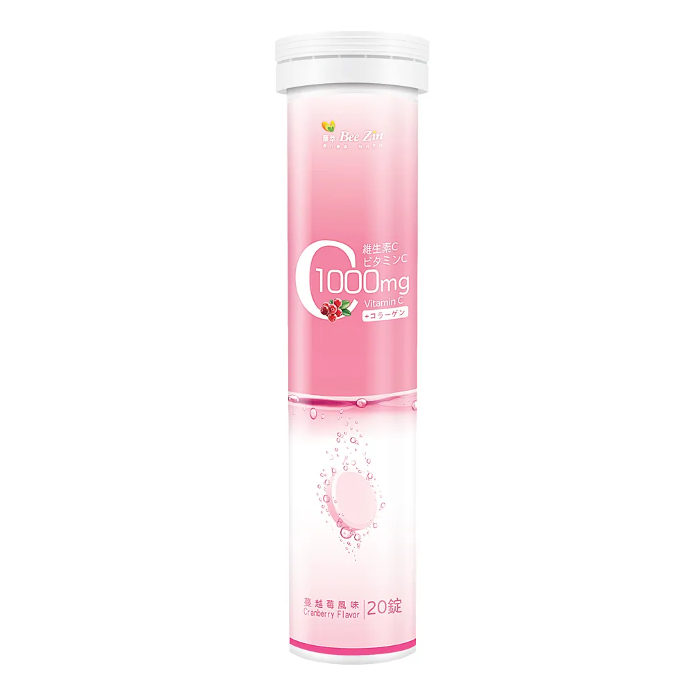 【BeeZin 康萃】維生素C膠原發泡錠x1瓶(4克/錠;20錠/瓶)