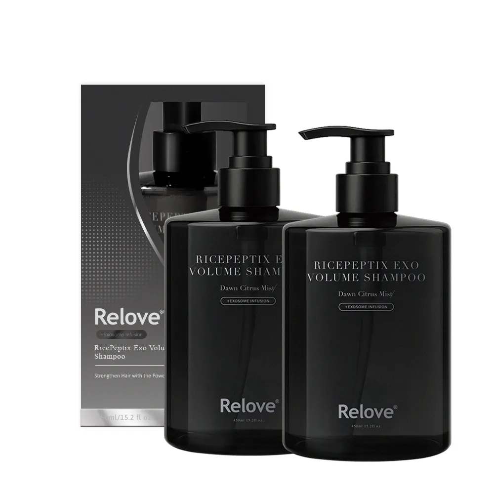 【Relove】黑泌肽豐盈洗髮精450mlX2件組 晨柑朝露香(獨家韓國黑泌肽 蓬鬆豐盈一整天)