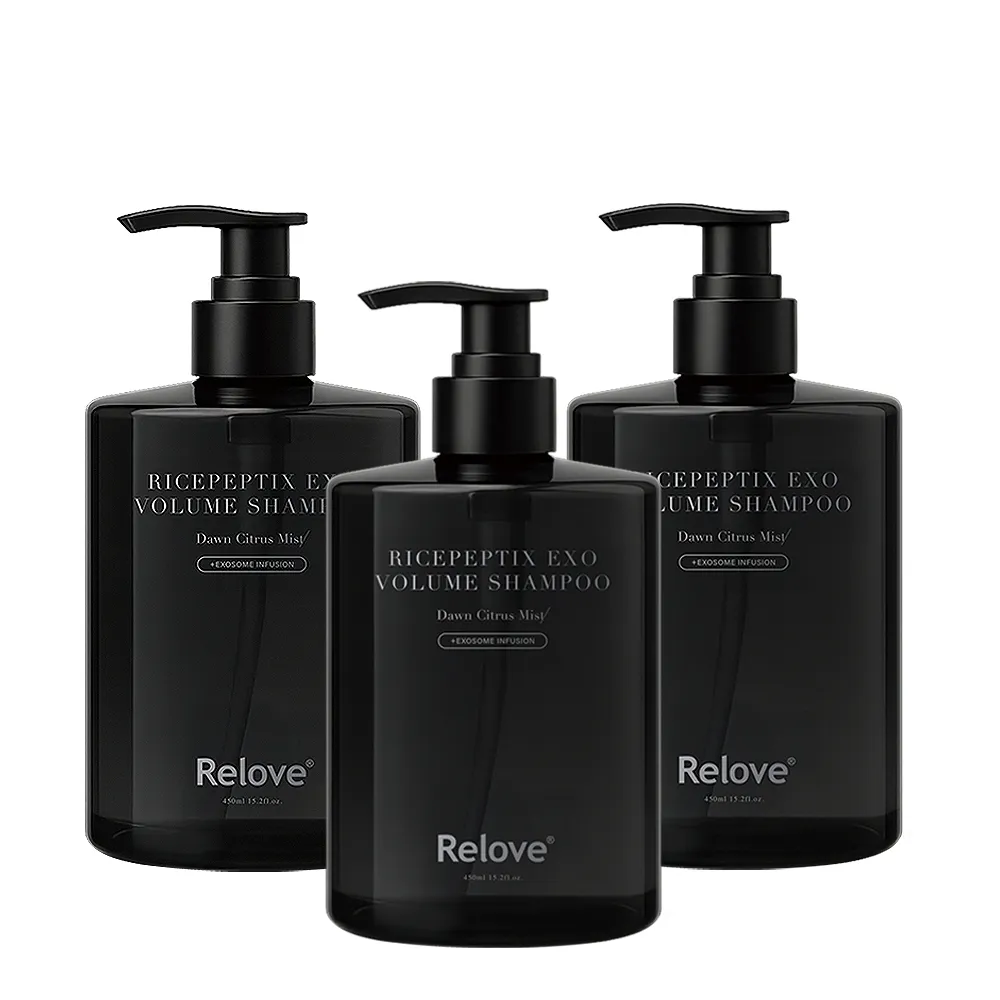 【Relove】黑泌肽豐盈洗髮精450mlx3入組 晨柑朝露香(韓國黑泌肽 66種養髮胜太 修護受損髮絲)