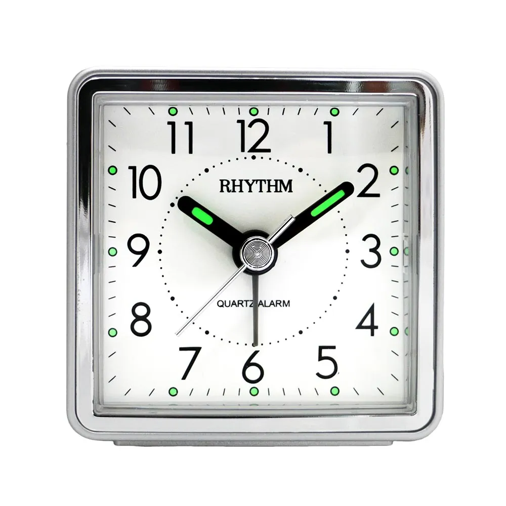 【RHYTHM 麗聲】官方直營  輕巧迷你多彩隨身小鬧鐘(質感銀)