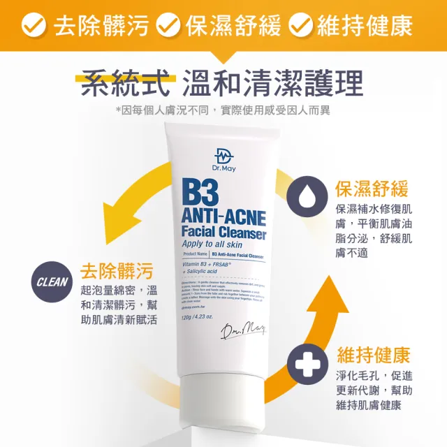 【Dr. May 美博士】B3專業毛孔調理洗顏乳120g