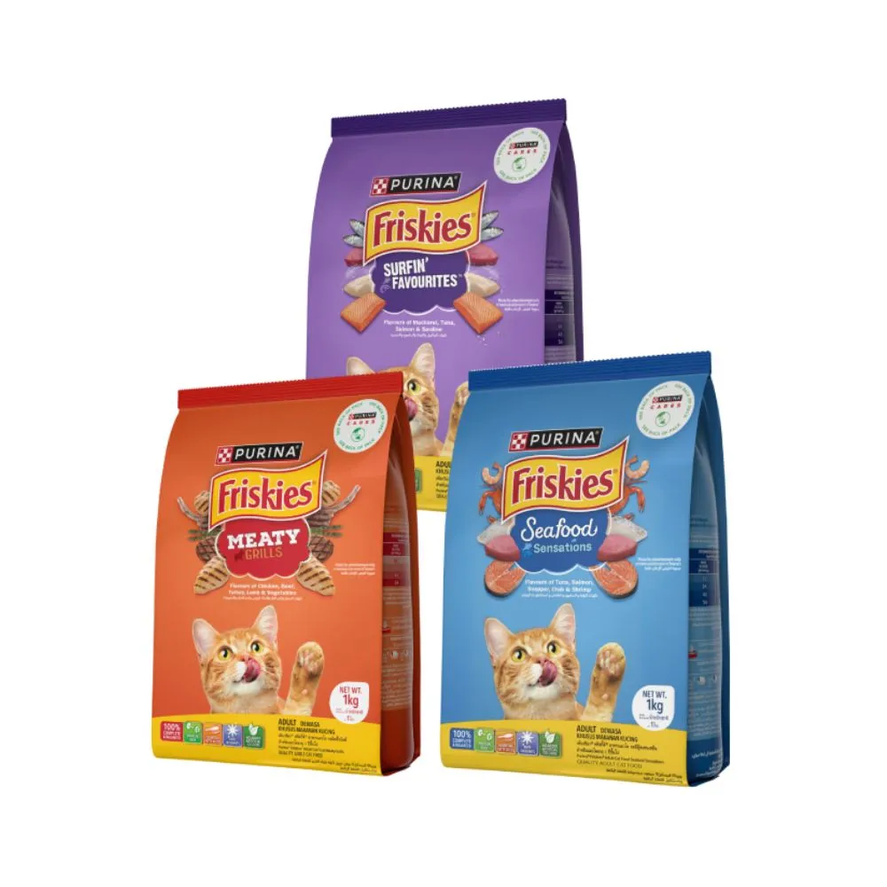 【Friskies 喜躍】成貓乾糧 1KGx3包(貓主食 貓飼料)