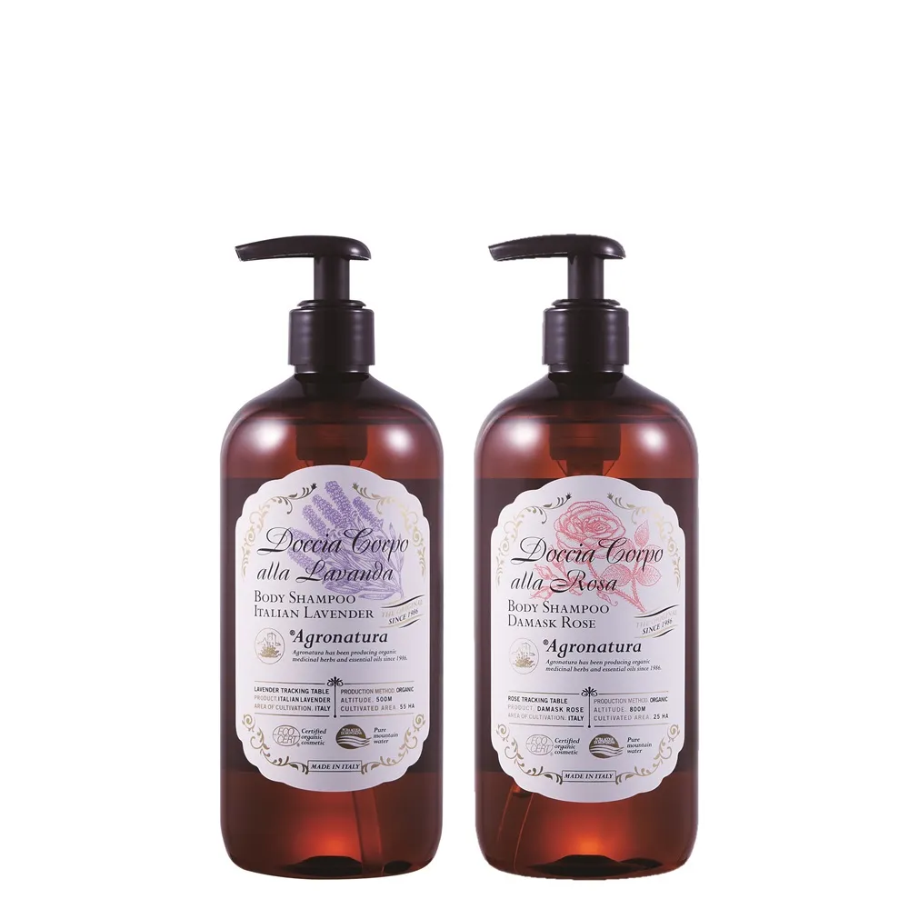 【AroMart 艾樂曼】Agronatura雅格綠翠  經典沐浴乳500ml(玫瑰/薰衣草)