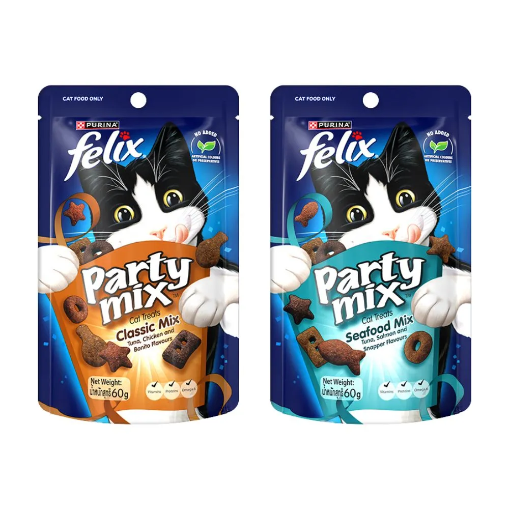 【Felix】Party Mix 貓脆餅 60gx16包(貓零食 貓餅乾)