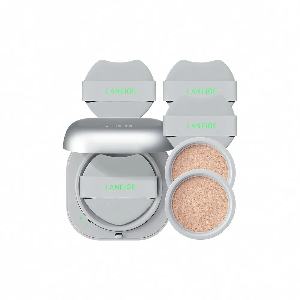 全新升級★【LANEIGE 蘭芝】官方直營 NEO 雙效柔霧/水光氣墊EX 加量組(1盒3蕊 小方塊 隔離乳 隔離)