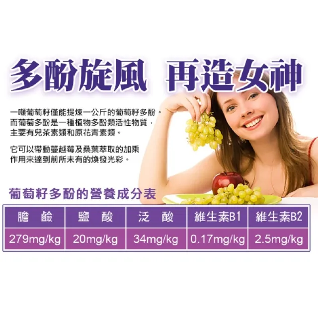 【草本之家】葡萄籽多酚膠囊6入組60粒/入(燕麥纖維.葡萄子.綠茶.蘋果.紅石榴)