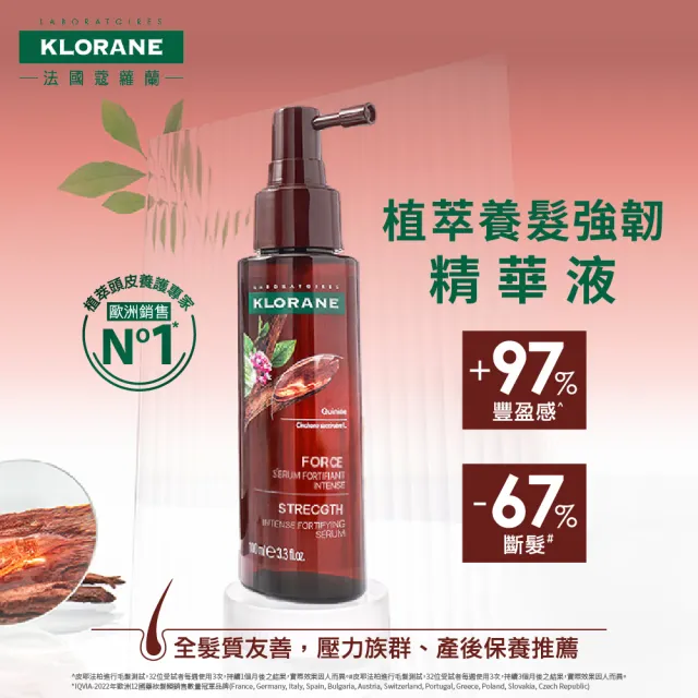 【KLORANE 蔻蘿蘭】官方直營 植萃養髮強韌精華液100ml(升級版)3入組
