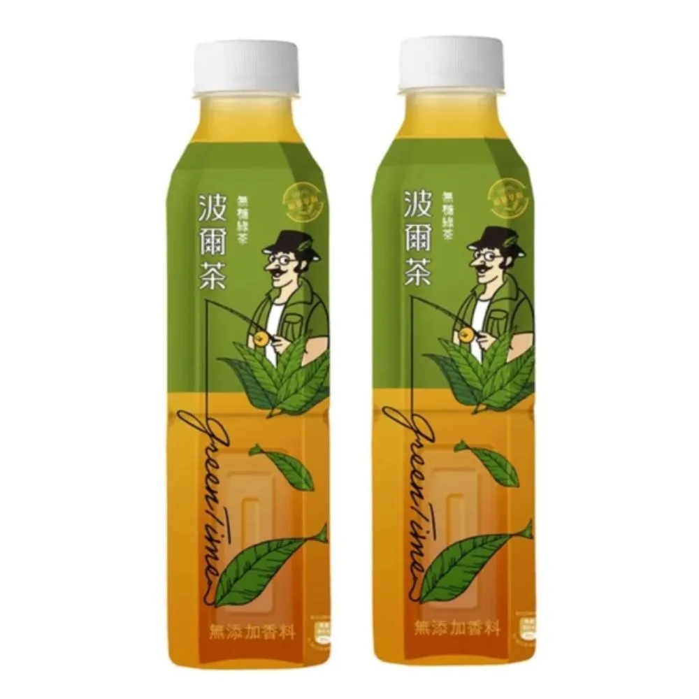 【金車/伯朗】波爾茶-無糖綠茶580mlx2箱(共48入)