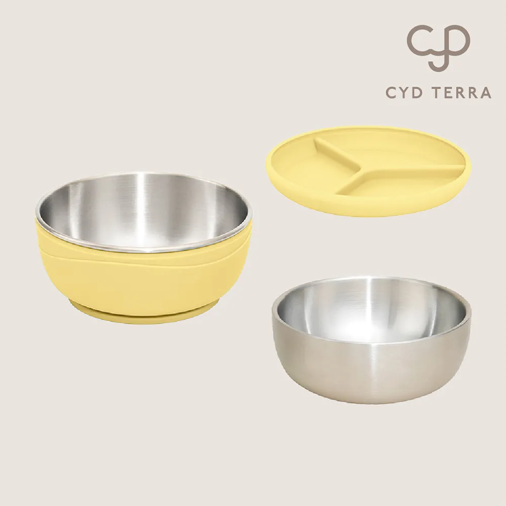 【CYD TERRA】PICABOO雙寶碗（雙碗組合/不銹鋼餐碗/防燙隔熱）(極簡收納 學生餐碗)