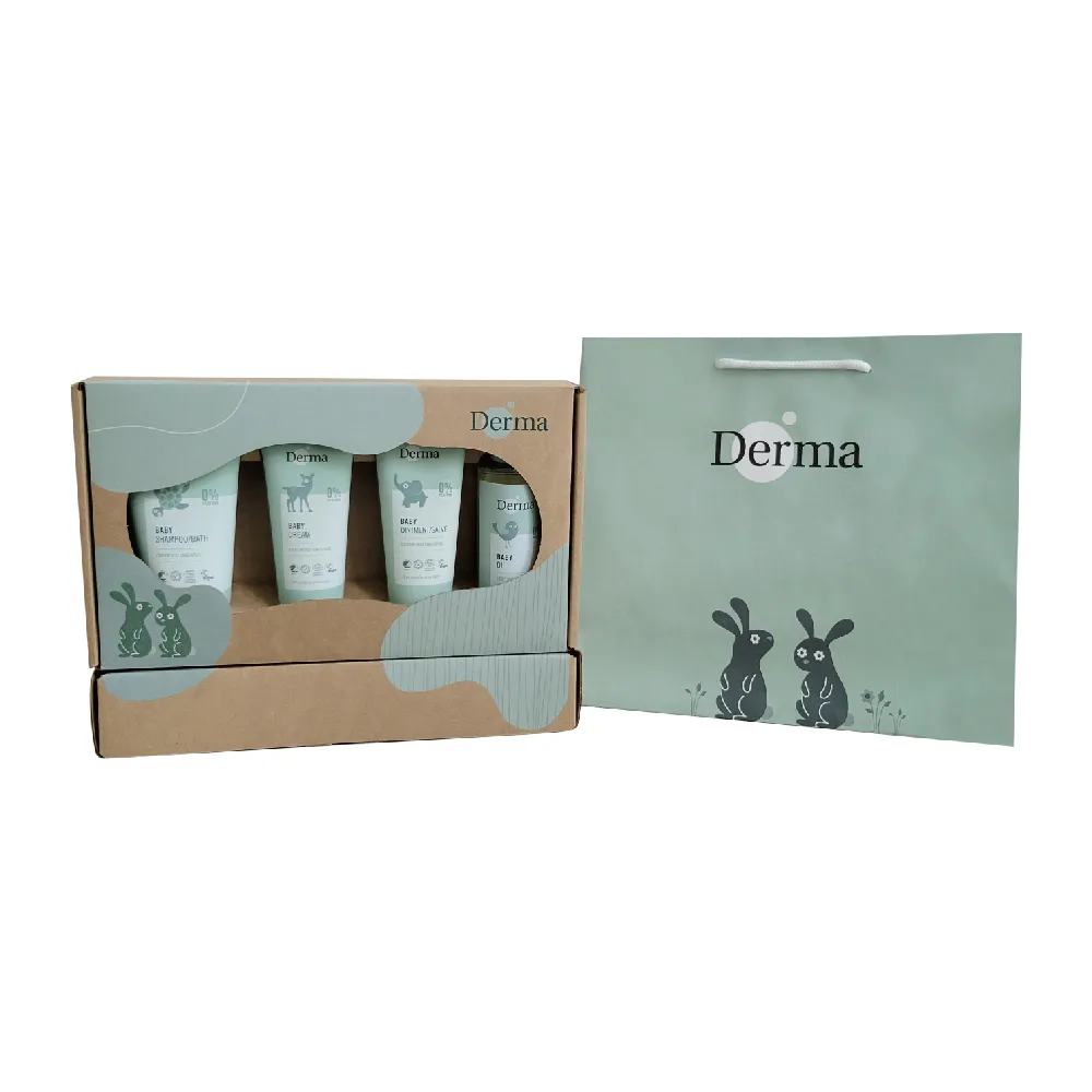 【Derma 丹麥德瑪】寵愛寶寶新生禮(洗髮沐浴1+護膚霜1+萬用膏1+按摩浴油1)