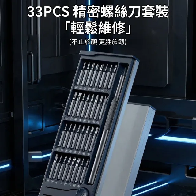 【ZHIPU 芝浦】綠林精密螺絲刀組合套裝手機電腦眼鏡維修工具 33 件磁吸收納倉