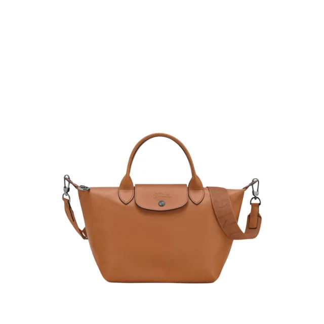 【LONGCHAMP】Le Pliage Xtra S 腰果色 牛皮 雙柄斜背包