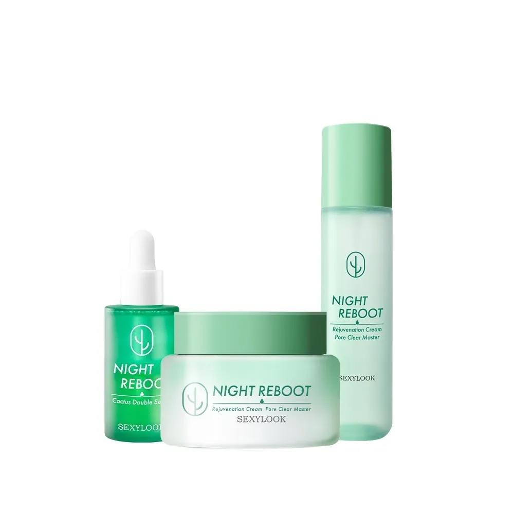 【SEXYLOOK 西西露】仙人掌夜光霜50ml+夜光水150ml+仙人掌平滑雙精萃30ml(#精華#乳霜#先霜後水)