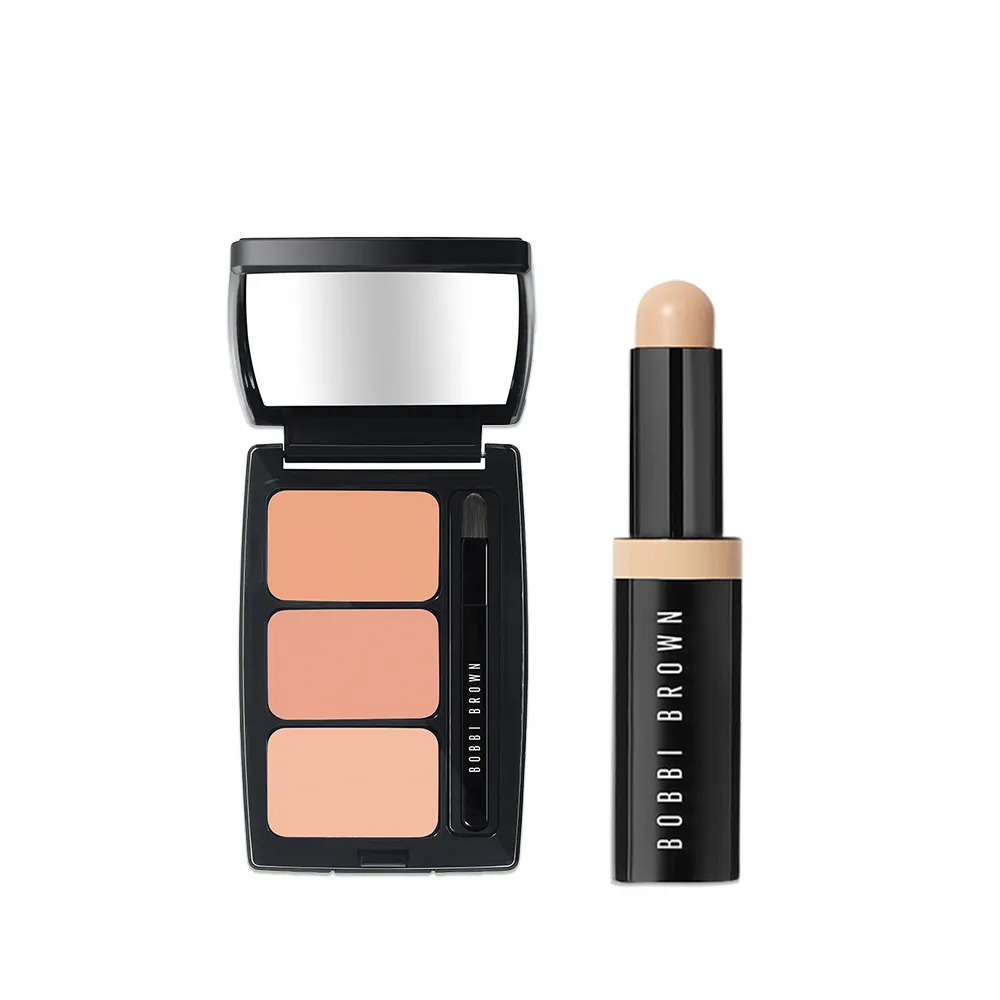 【Bobbi Brown 芭比波朗】全方位遮瑕組(全方位奶油遮瑕筆3g+奶油遮瑕盤)