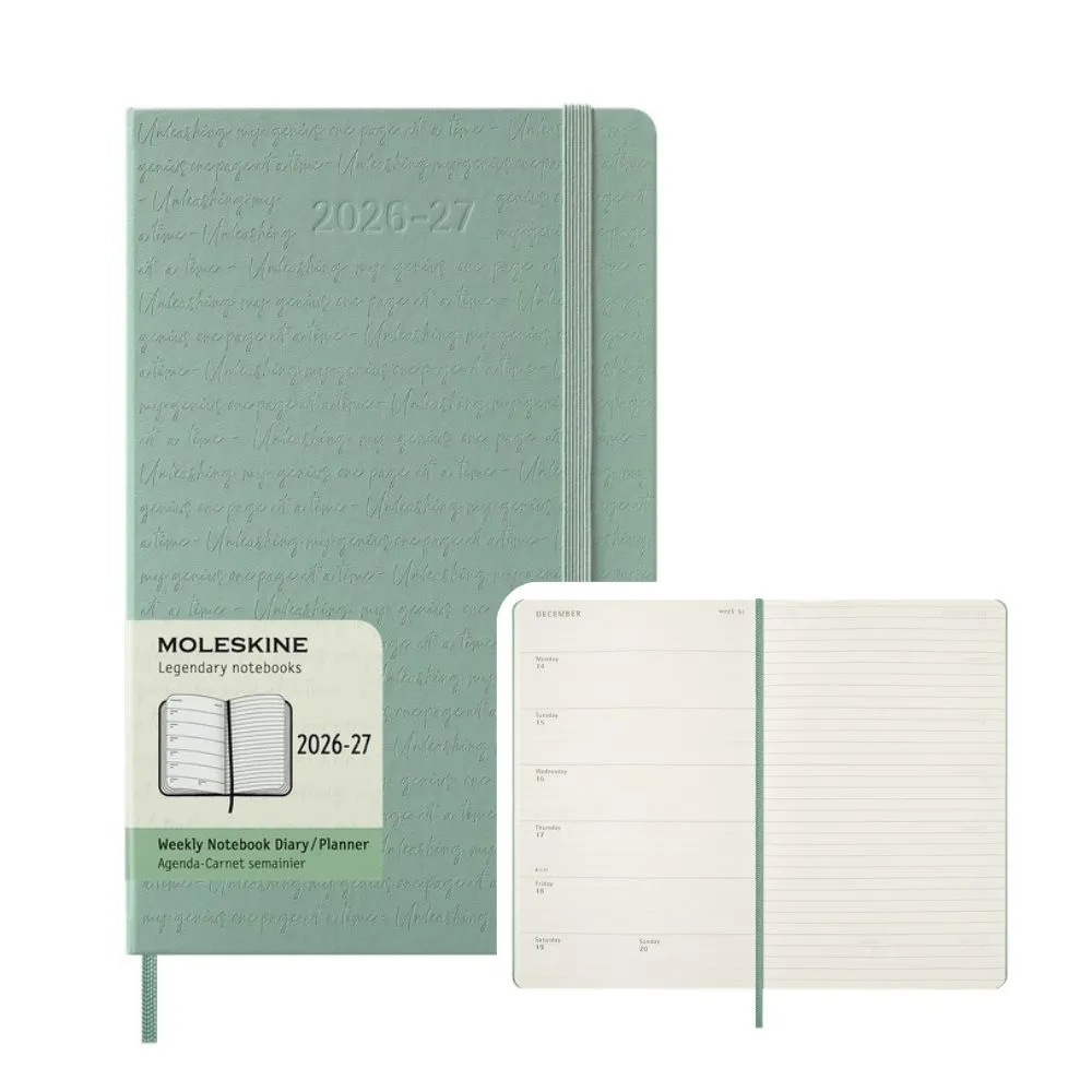 【MOLESKINE】2026-27 18個月週記硬皮手帳 - L型/鼠尾草綠