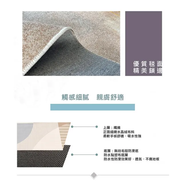 【巴芙洛】侘寂.北歐風時尚水晶絨保暖地毯 均一價(140*200cm加大款/160cm圓款/踏墊/地墊/地毯)