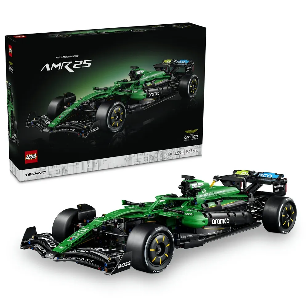 【LEGO 樂高】科技系列 42240 Aston Martin Aramco AMR25 F1 賽車(賽車模型 居家擺設 禮物 玩具)