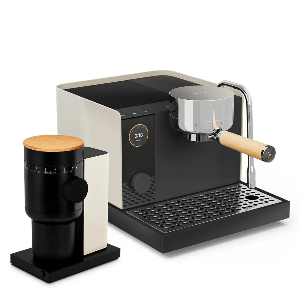 【FELLOW】Espresso Series 1 半自動義式咖啡機 + Opus2 錐刀磨豆機 (芝麻白)