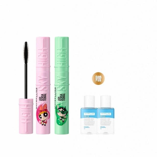 【MAYBELLINE 媚比琳】飛天小女警飛天翹防水睫毛膏2入組(#SKY HIGH)