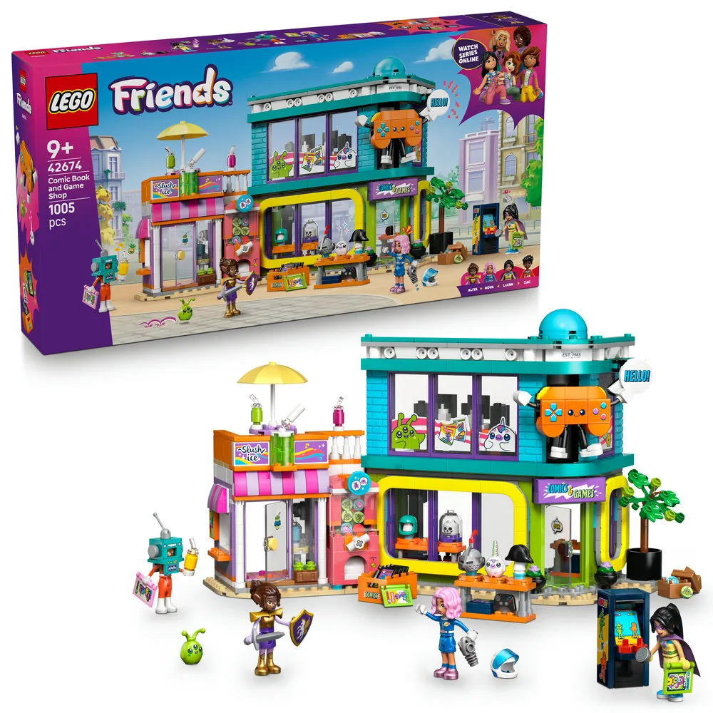 【LEGO 樂高】Friends 42674 漫畫與電玩店(娃娃屋 扮家家酒 積木 玩具)