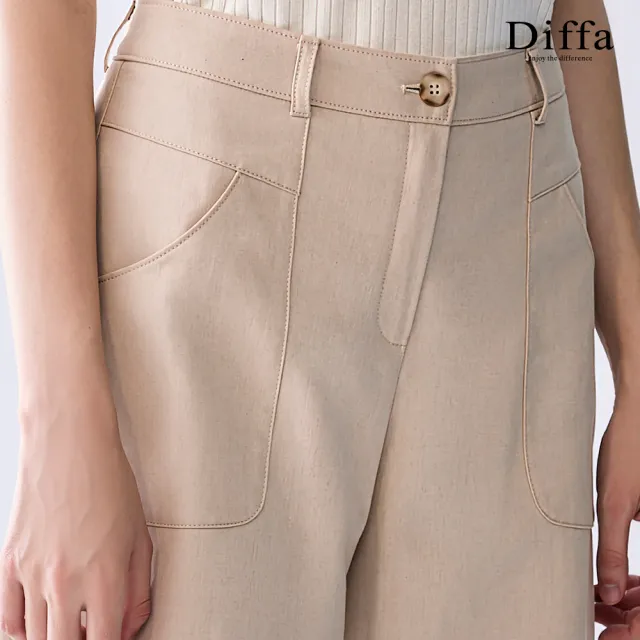 【Diffa】速乾防曬後腰鬆緊七分褲-女