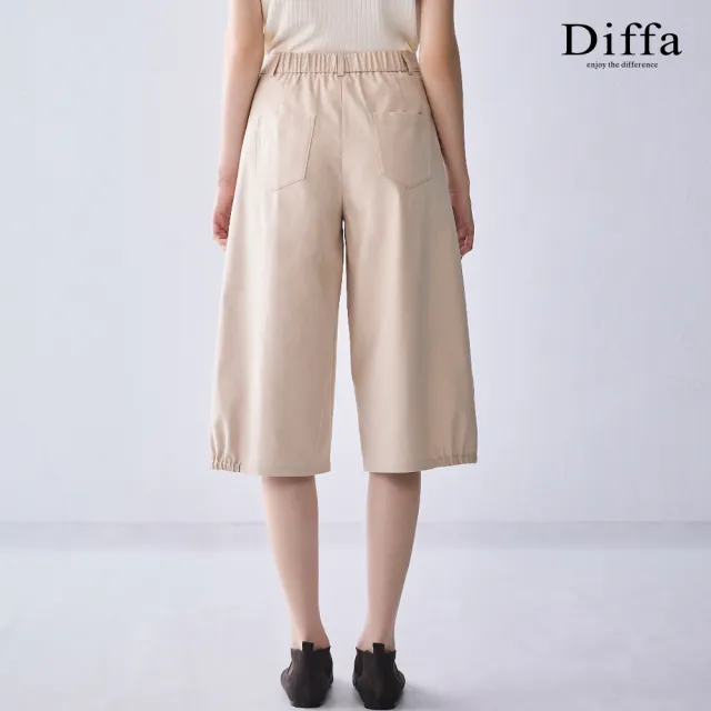 【Diffa】速乾防曬後腰鬆緊七分褲-女