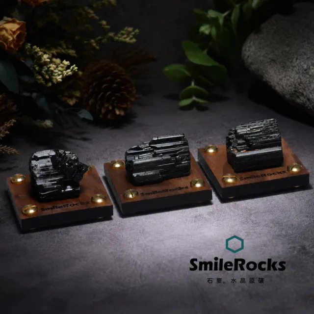 【SmileRocks 石麥】石麥水晶原礦  黑碧璽原礦 SmilePAD 6X6cm 2000優購 No.62613260831