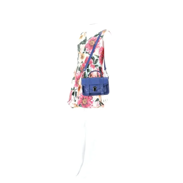 【Proenza Schouler】PS1 Tiny LUX羊皮斜背/手提學院包(藍色 兩用包 真皮)