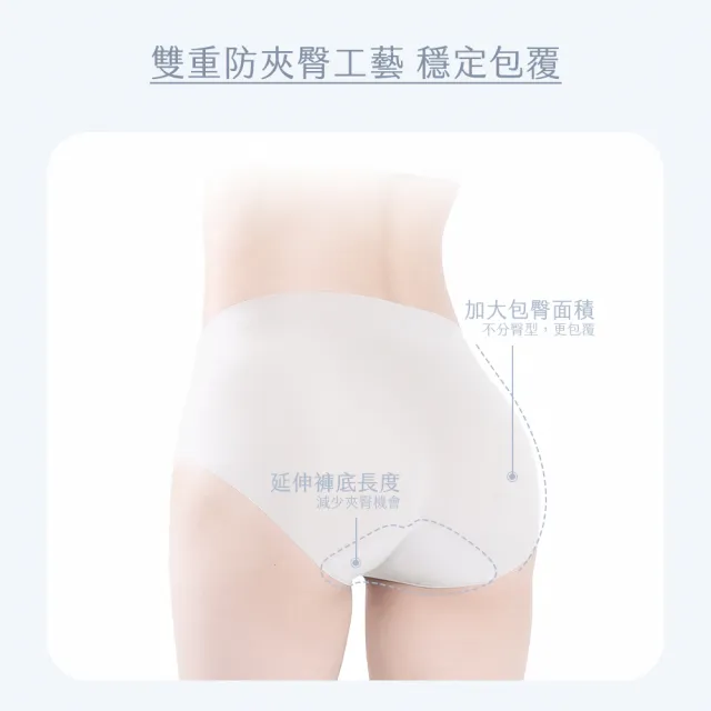 【MarCella 瑪榭】6件組-肌呼無感-無痕抗菌內褲-中腰(女內褲/無痕內褲/面膜內褲/口紅內褲/隱形內褲)