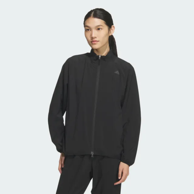 【adidas 愛迪達】Tr Es+ Cl Jkt 女 立領外套 運動外套 休閒 寬鬆版型 黑 亞版(KE9131)