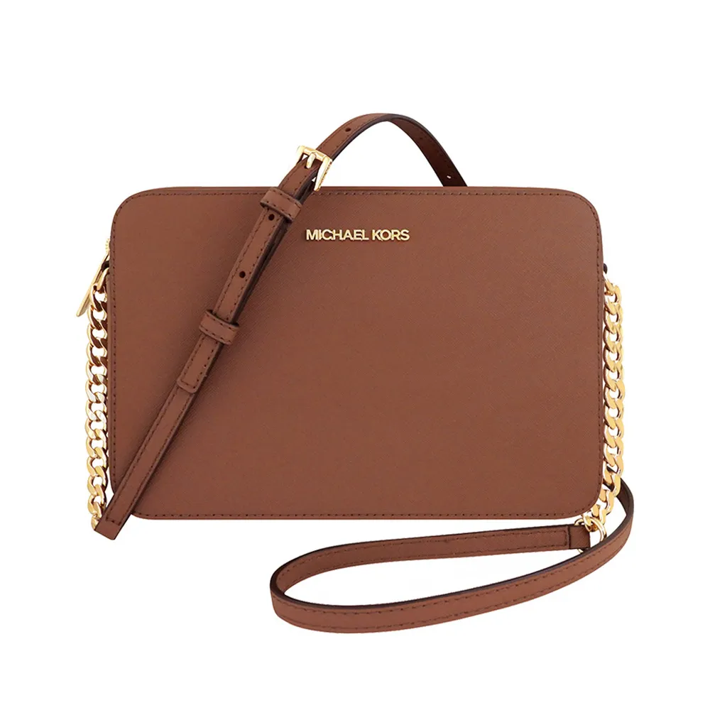 【Michael Kors】Jet Set Item 防刮皮革方形鍊帶相機包(焦糖色)