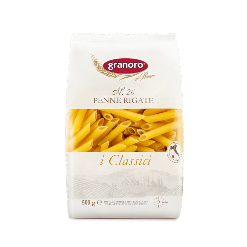 【granoro】契作 香金麥義大利筆尖麵 n26/水煮9分鐘(500g 3包組)