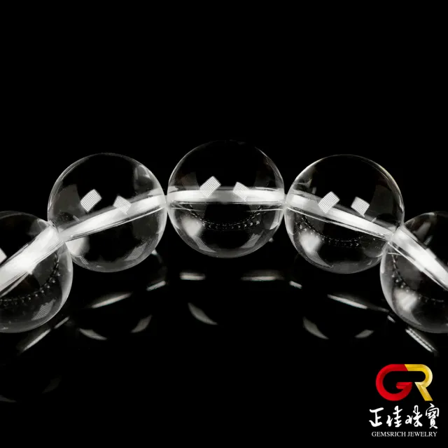 【正佳珠寶】白水晶 極品白水晶 12mm 白水晶手珠｜日本彈力繩