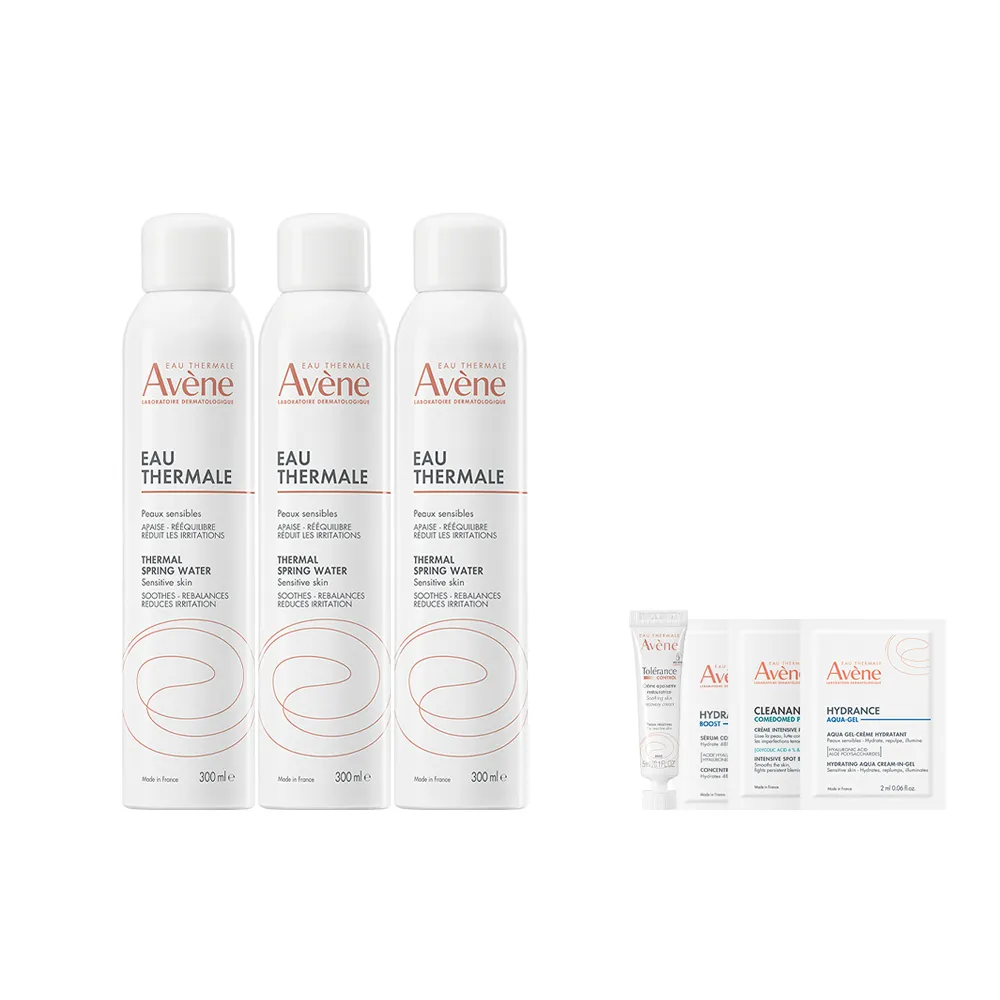 【Avene 雅漾】官方直營 舒護活泉水300mlx3入(保濕化妝水/妝前噴霧)