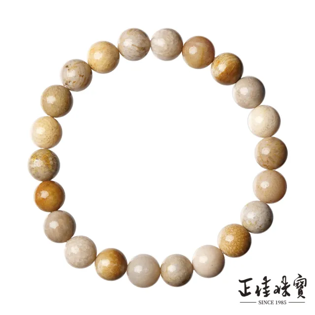 【正佳珠寶】珊瑚玉 高品珊瑚化石玉髓 8mm 菊花石珊瑚玉手珠