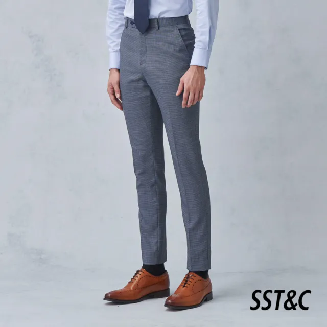 【SST&C】男裝 藏青格紋裁縫西褲0212211003(限時3折)