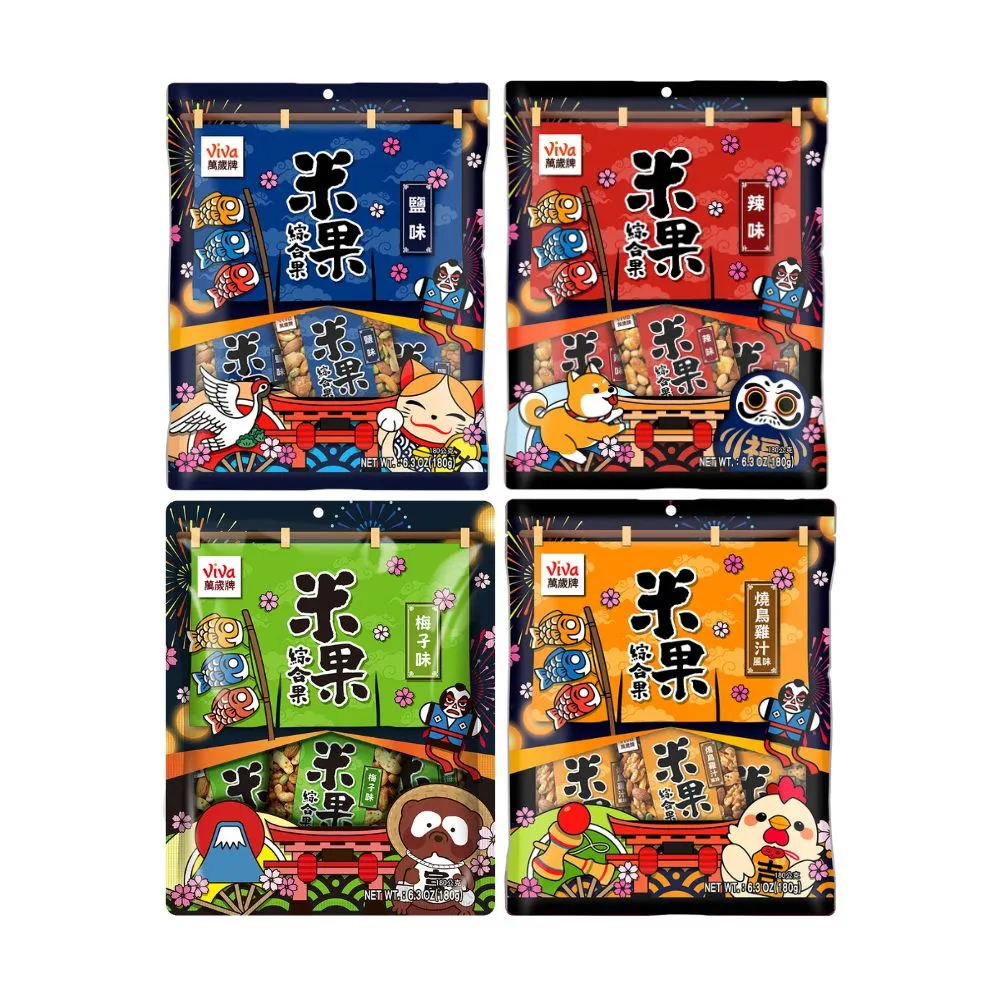 【萬歲牌】米果綜合果系列-鹽味/辣味/梅子味/燒鳥雞汁風味(任選口味)x3袋組(20gx27包)
